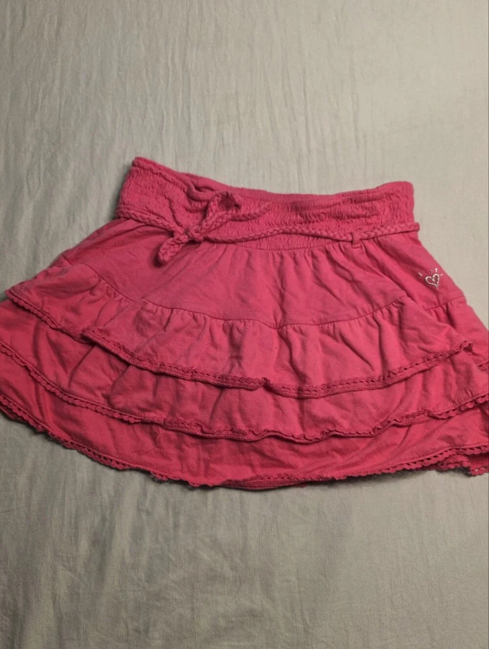 Justice Hot Pink Tiered Ruffle Skirt